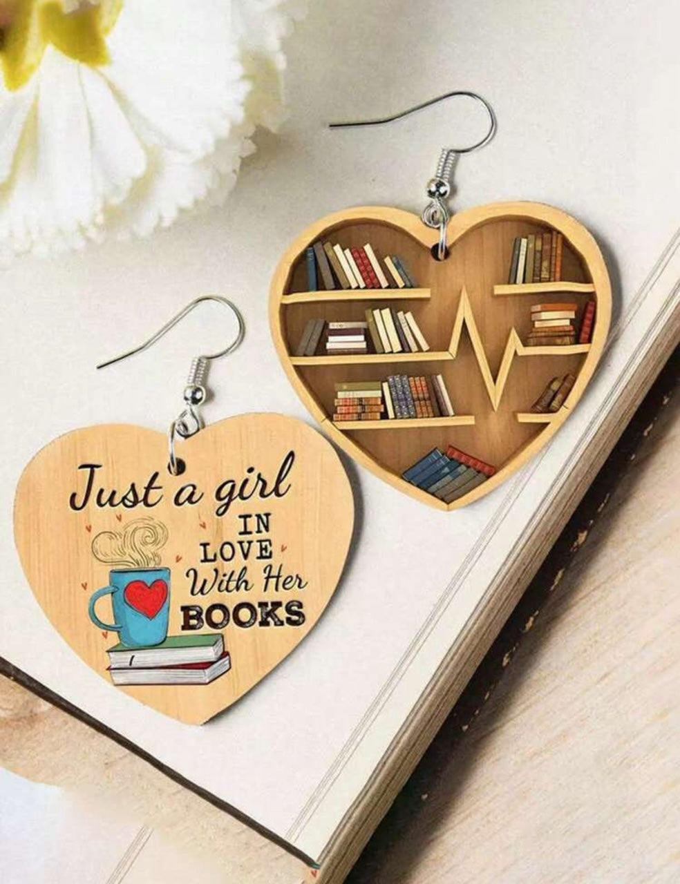 Bookish Heart Earings