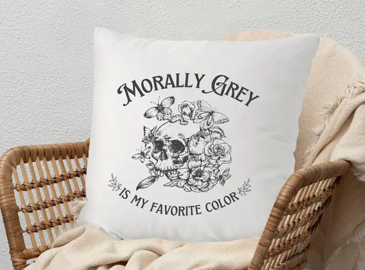 Morally Grey Throw Pillow Case