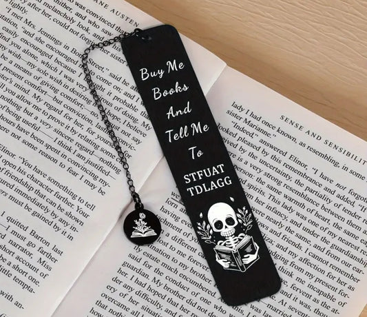 Black Stainless Steel Bookmark